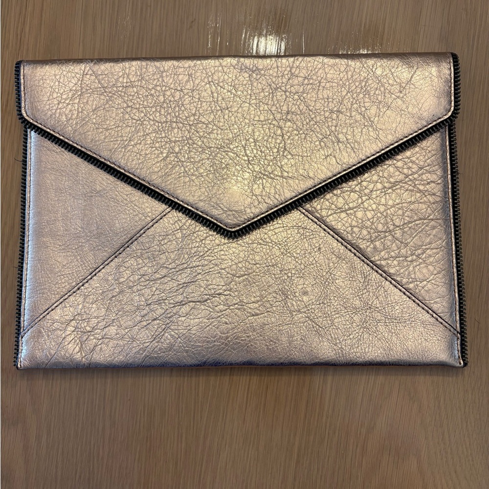 Rebecca Minkoff Copper colored Metallic Leo Envelope Clutch